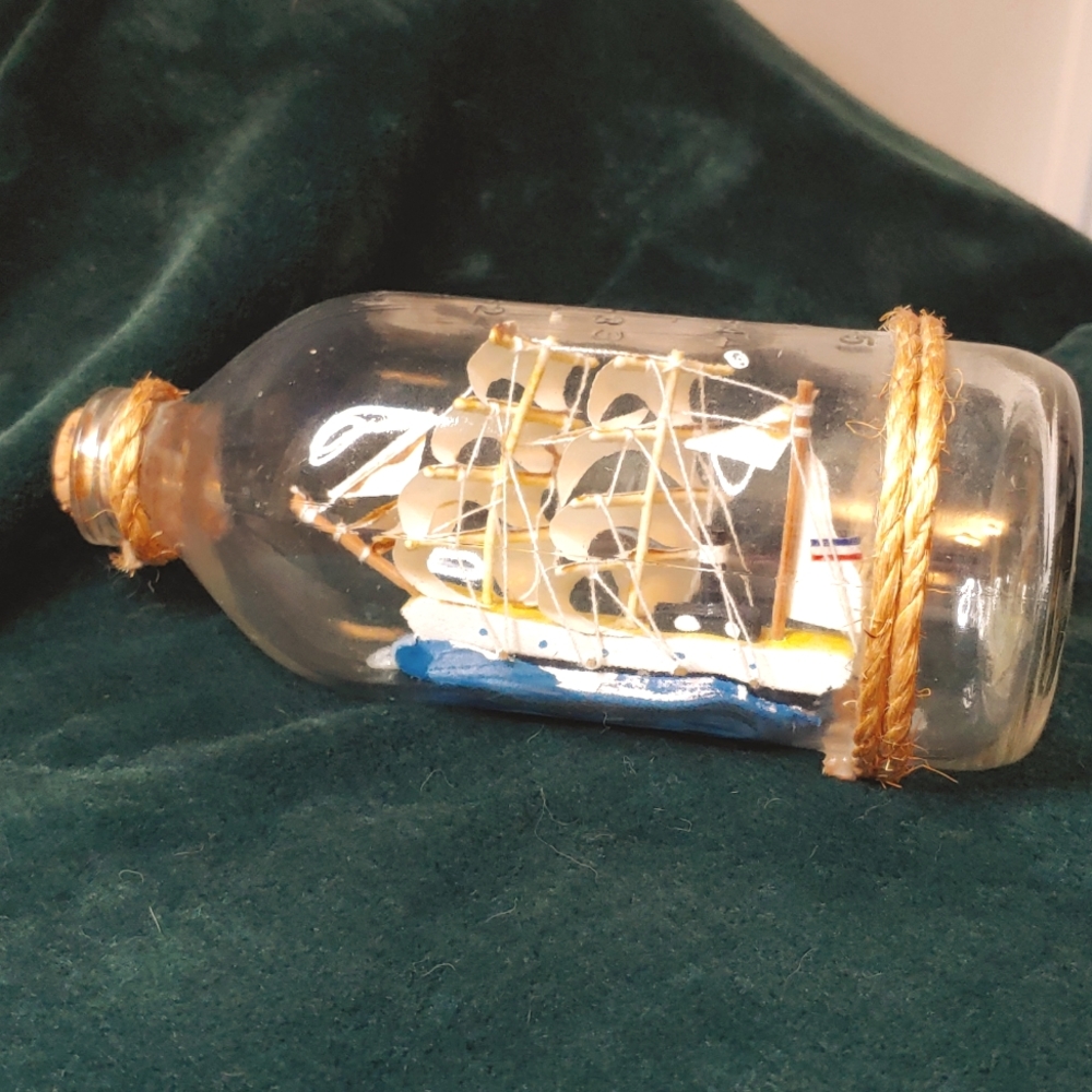 Antique boat in a bottle